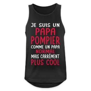 Papa pompier comme papa normal plus cool - Débardeur respirant Homme - noir - Devant - Nick (188cm)