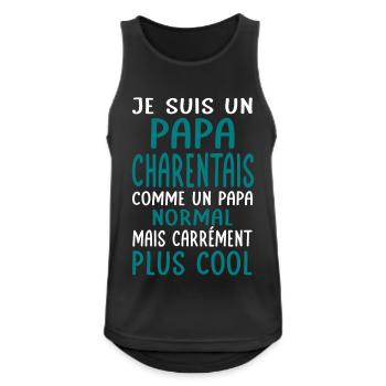 Papa Charentais comme un papa normal plus cool - Débardeur respirant Homme - noir - Devant - Nick (188cm)