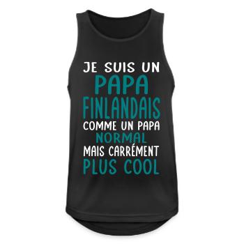 Papa Finlandais comme un papa normal plus cool - Débardeur respirant Homme - noir - Devant - Nick (188cm)
