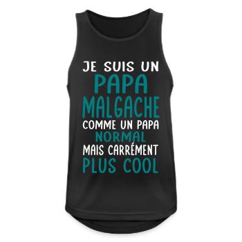 Papa Malgache comme un papa normal plus cool - Débardeur respirant Homme - noir - Devant - Nick (188cm)