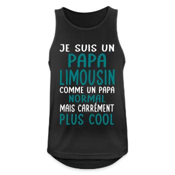 Papa Limousin comme un papa normal plus cool - Débardeur respirant Homme - noir - Devant - Nick (188cm)