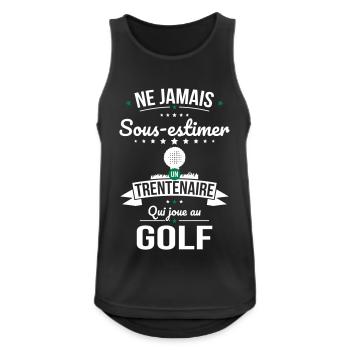 Sous-estimer un trentenaire qui joue au golf - Débardeur respirant Homme - noir - Devant - Nick (188cm)