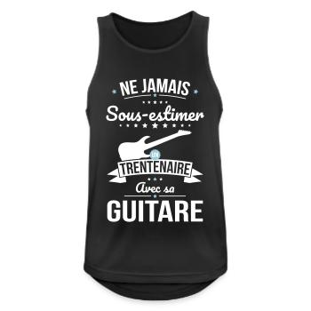 Sous-estimer un trentenaire avec sa guitare - Débardeur respirant Homme - noir - Devant - Nick (188cm)
