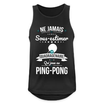 Sous-estimer quadragénaire qui joue au ping-pong - Débardeur respirant Homme - noir - Devant - Nick (188cm)