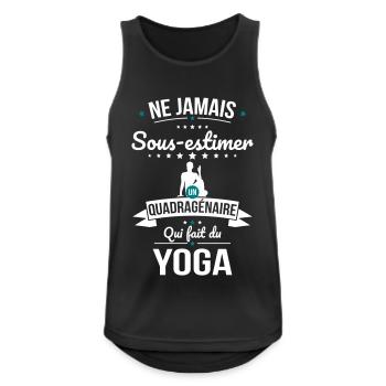 Sous-estimer un quadragénaire qui fait du yoga - Débardeur respirant Homme - noir - Devant - Nick (188cm)