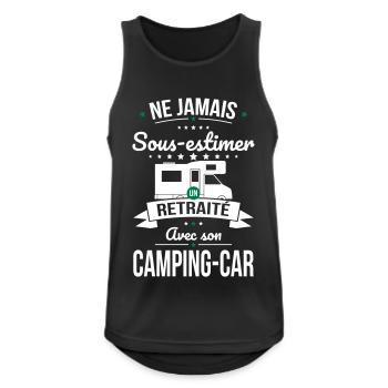 Sous-estimer un retraité avec son camping-car - Débardeur respirant Homme - noir - Devant - Nick (188cm)