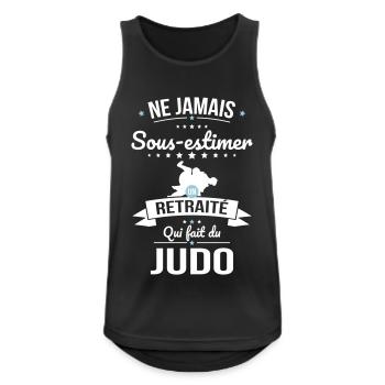 Sous-estimer un retraité qui fait du judo - Débardeur respirant Homme - noir - Devant - Nick (188cm)