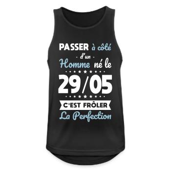 Anniversaire - Né le 29 Mai Frôler perfection - Débardeur respirant Homme - noir - Devant - Nick (188cm)