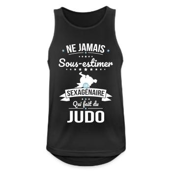 Sous-estimer un sexagénaire qui fait du judo - Débardeur respirant Homme - noir - Devant - Nick (188cm)