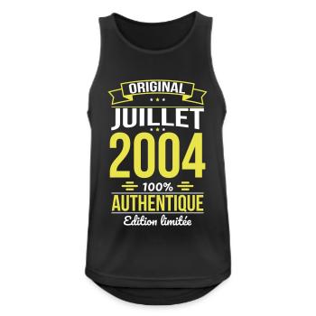 Anniversaire 20 ans - Original - Juillet 2004 - Débardeur respirant Homme - noir - Devant - Nick (188cm)