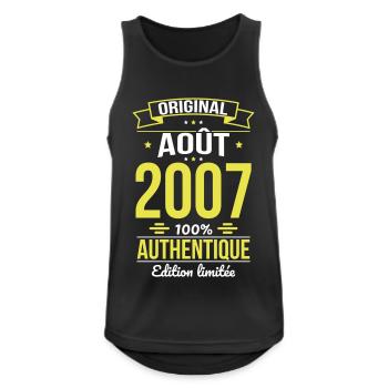 18th Birthday - Original - August 2007 - Men's Breathable Tank Top - black - Front - Nick (188cm)
