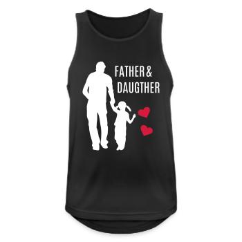 Père fille meilleur papa filles correspondant coeur - Débardeur respirant Homme - noir - Devant - Nick (188cm)