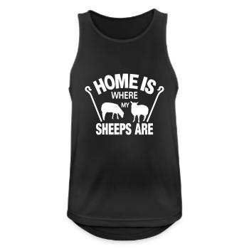 Sheep sheep shepherd gift idea funny home is - Men's Breathable Tank Top - black - Front - Nick (188cm)