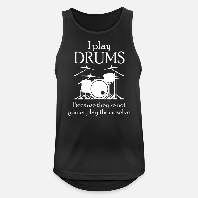Drums - Männer Tank Top atmungsaktiv - Schwarz