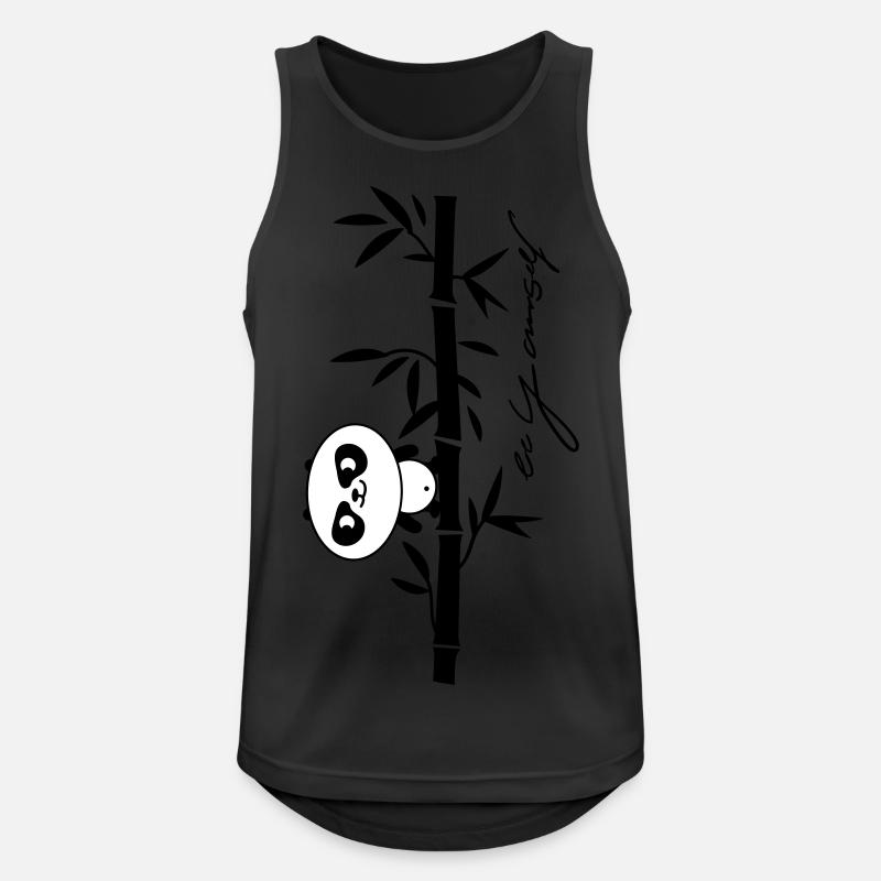 Sei du selbst- Panda - Männer Tank Top atmungsaktiv - Schwarz