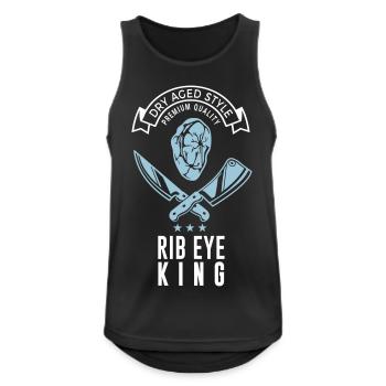 Rib Eye King - Männer Tank Top atmungsaktiv - Schwarz - Vorne - Nick (188cm)