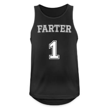 #1 Farter - Männer Tank Top atmungsaktiv - Schwarz - Vorne - Nick (188cm)