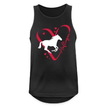 Haflinger Herz - Männer Tank Top atmungsaktiv - Schwarz - Vorne - Nick (188cm)
