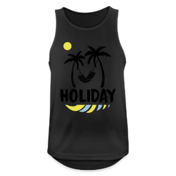 Palms Relax Holiday - Men's Breathable Tank Top - black - Front - Nick (188cm)