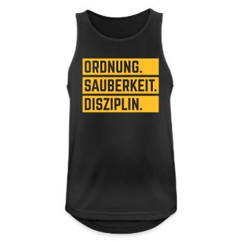 Ordnung Sauberkeit Disziplin, Deutsche Tugenden 1C - Männer Tank Top atmungsaktiv - Schwarz - Vorne - Nick (188cm)