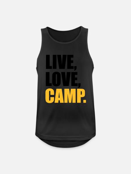 camping - Männer Tank Top atmungsaktiv - Schwarz