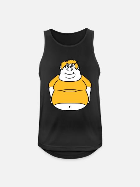 circle ball man fat thick clipart cartoon cartoon lu - Men's Breathable Tank Top - black