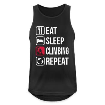 Eat Sleep Climbing Repeat - Débardeur respirant Homme - noir - Devant - Nick (188cm)