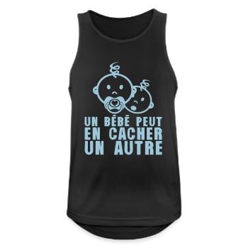 un bebe peut en cacher un autre jumeaux - Débardeur respirant Homme - noir - Devant - Nick (188cm)
