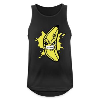 Angry banana - Männer Tank Top atmungsaktiv - Schwarz - Vorne - Nick (188cm)