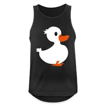 Kleines Entchen / Little Ducky (3c) - Männer Tank Top atmungsaktiv - Schwarz - Vorne - Nick (188cm)