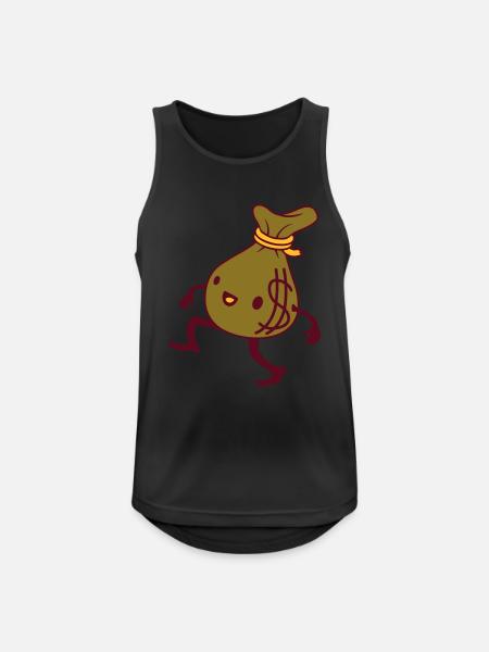 Comic lebendiger Geld Sack - Männer Tank Top atmungsaktiv - Schwarz