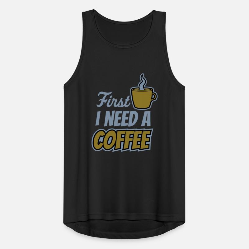 Fist I need Coffee Männer Tank Top atmungsaktiv