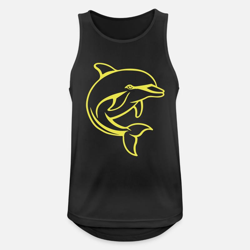 delfin comic - Männer Tank Top atmungsaktiv - Schwarz