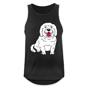 Dear dog sticks out his tongue happily - Men's Breathable Tank Top - black - Front - Nick (188cm)