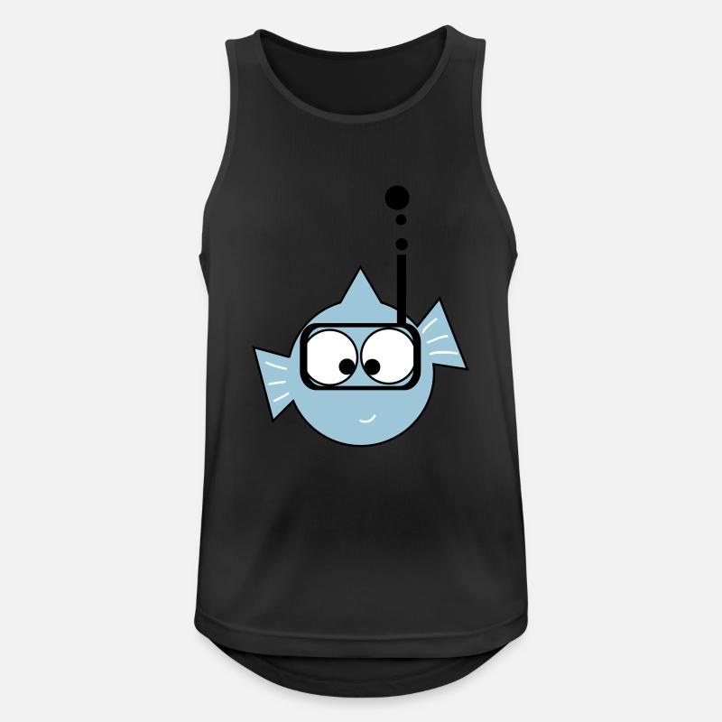 Fisch - Männer Tank Top atmungsaktiv - Schwarz