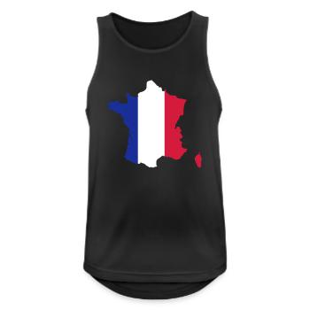 Frankreich - Männer Tank Top atmungsaktiv - Schwarz - Vorne - Nick (188cm)