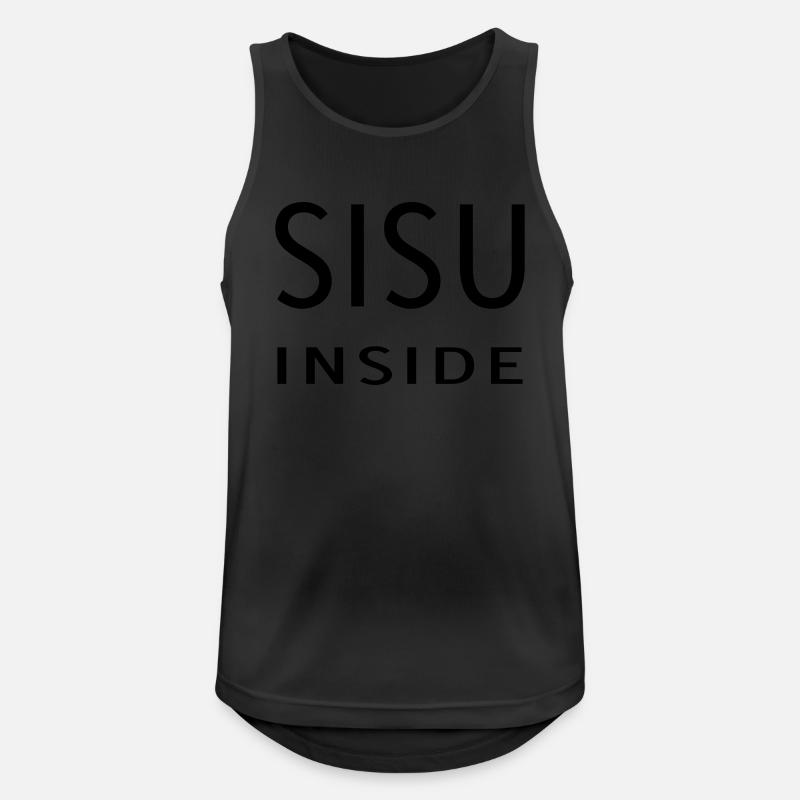 Sisu inside - Männer Tank Top atmungsaktiv - Schwarz
