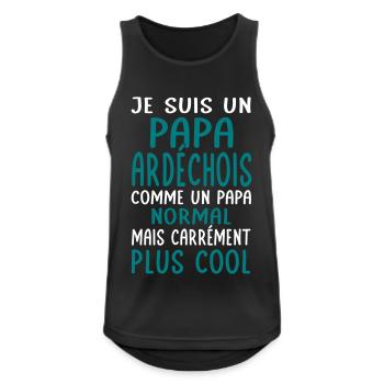 Papa Ardéchois comme un papa normal plus cool - Débardeur respirant Homme - noir - Devant - Nick (188cm)