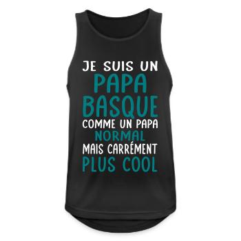 Papa Basque comme un papa normal plus cool - Débardeur respirant Homme - noir - Devant - Nick (188cm)
