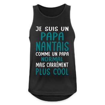 Papa Nantais comme un papa normal plus cool - Débardeur respirant Homme - noir - Devant - Nick (188cm)