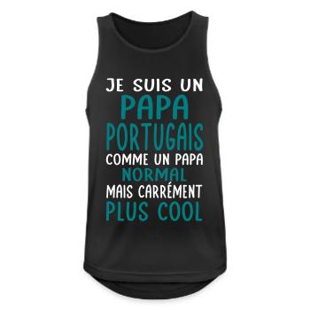 Papa Portugais comme un papa normal plus cool - Débardeur respirant Homme - noir - Devant - Nick (188cm)