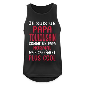 Papa Toulousain comme un papa normal plus cool - Débardeur respirant Homme - noir - Devant - Nick (188cm)
