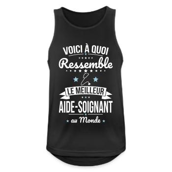 Voici à quoi ressemble le meilleur aide-soignant - Débardeur respirant Homme - noir - Devant - Nick (188cm)