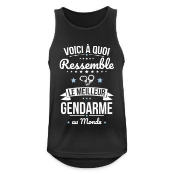 Voici à quoi ressemble le meilleur gendarme - Débardeur respirant Homme - noir - Devant - Nick (188cm)