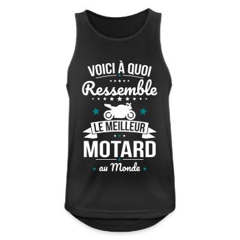 Voici à quoi ressemble le meilleur motard au monde - Débardeur respirant Homme - noir - Devant - Nick (188cm)