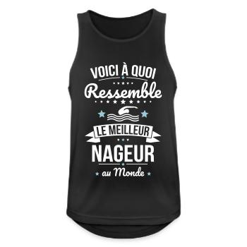 Voici à quoi ressemble le meilleur nageur au monde - Débardeur respirant Homme - noir - Devant - Nick (188cm)