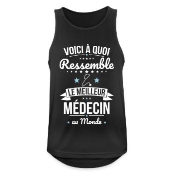 Voici à quoi ressemble le meilleur médecin - Débardeur respirant Homme - noir - Devant - Nick (188cm)
