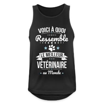 Voici à quoi ressemble le meilleur vétérinaire - Débardeur respirant Homme - noir - Devant - Nick (188cm)