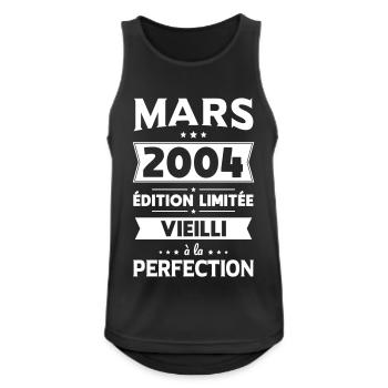 Anniversaire 20 ans - Mars 2004 Perfection - Débardeur respirant Homme - noir - Devant - Nick (188cm)