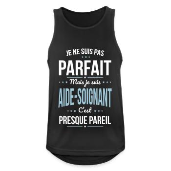 Je ne suis pas parfait mais je suis aide-soignant - Débardeur respirant Homme - noir - Devant - Nick (188cm)